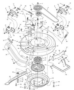 Mower Housing Diagram and Parts List for 312006X50C 2007 Briggs and Stratton Lawn Tractor